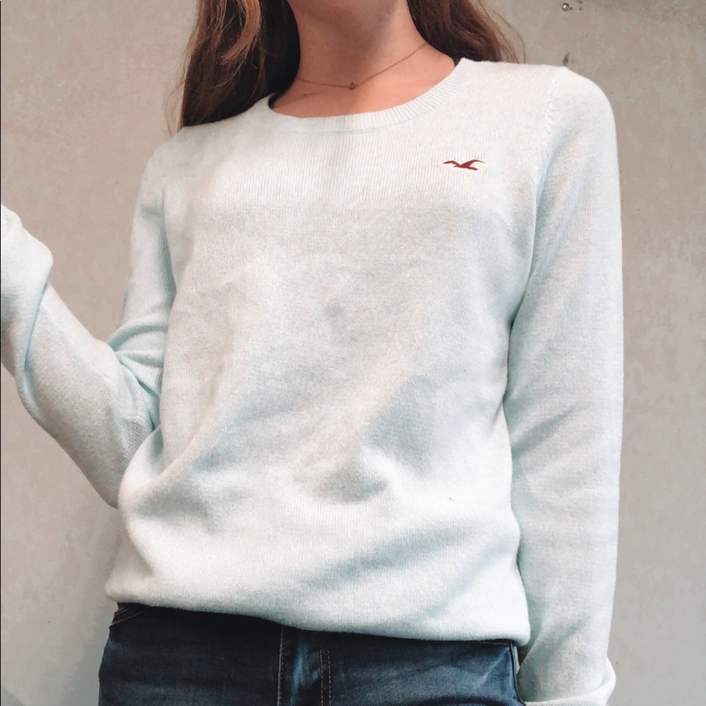 Hollister Minty Blue CrewNeck! Size S great shape!